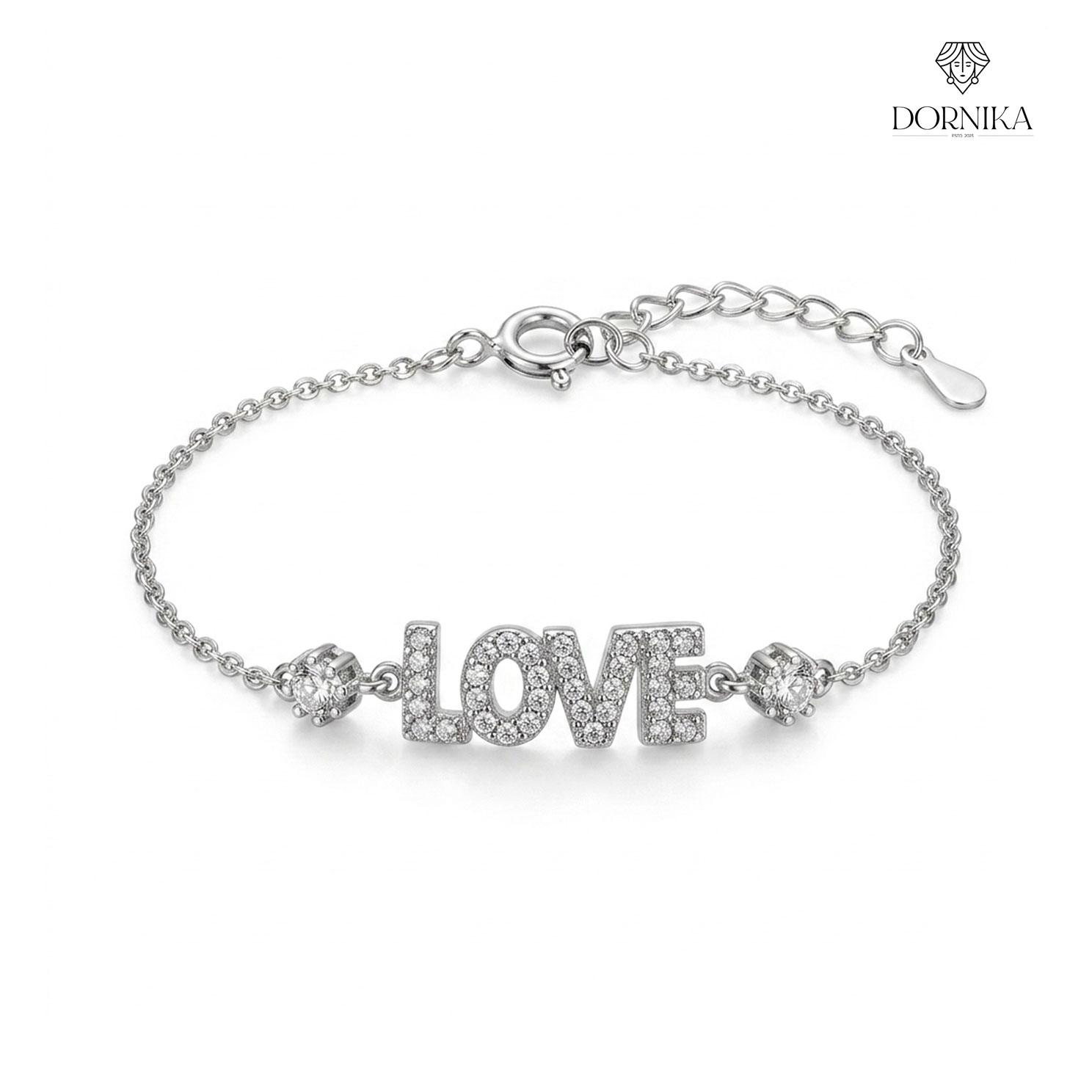 30 دستبند نقره زنانه طرح love کد ZD-7 - تصویر 1