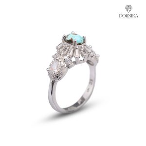 انگشتر نقره زنانه فیروزه نیشابور کد ZA-F19