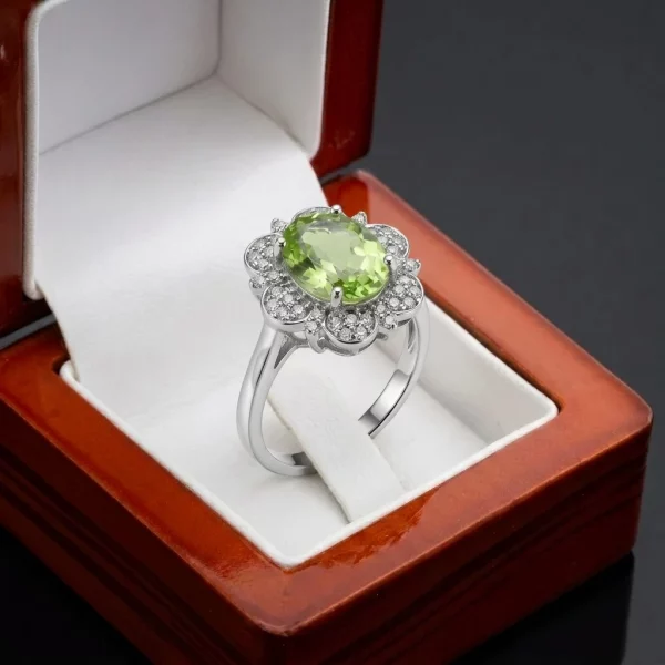 انگشتر نقره زنانه الکساندریت با طرح «فلاور» (Flower) آبکاری رادیوم ALEXANDERIT 1-ZA - تصویر 3
