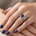انگشتر نقره زنانه یاقوت کبود کد B.RUBY11-ZA - تصویر 2