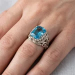 انگشتر نقره دست‌ساز مردانه توپاز لندن طرح فیلی TOPAZ 4-MAK - تصویر 2